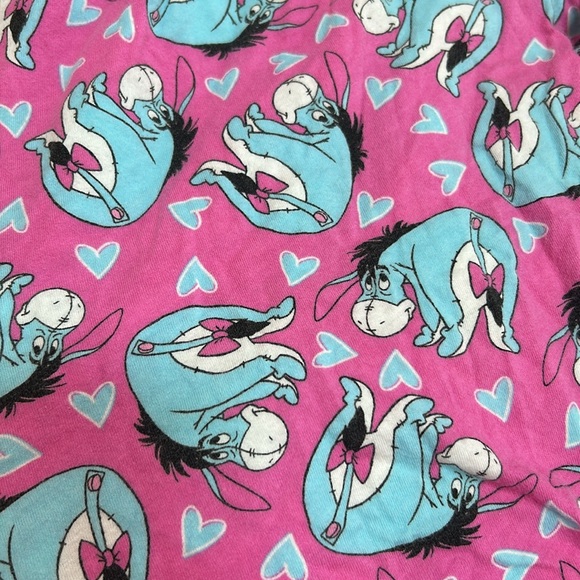 XL Disney eeyore pajama pants 100% cotton sleep vintage hearts - Picture 3 of 4